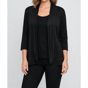 NEW N TOUCH knit crop cardigan in black